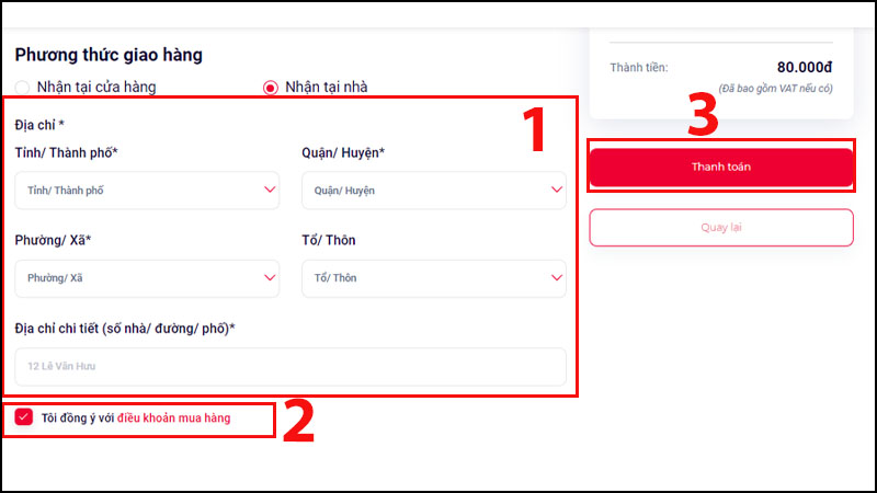 Ho&agrave;n tất qu&aacute; tr&igrave;nh thanh to&aacute;n